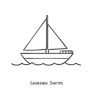 Desenho para colorir de um veleiro no mar