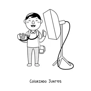 Desenho para colorir de fotografo profissional animado