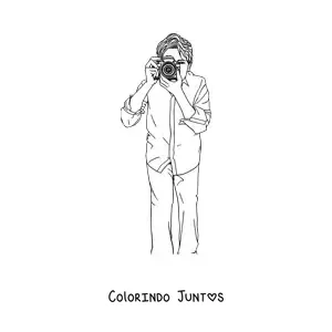 Desenho para colorir de homem fotografo realista