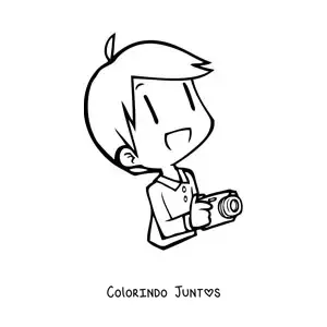 Desenho para colorir de homem fotografo kawaii