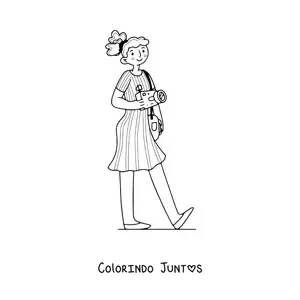 Desenho para colorir de fotografa animada