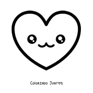 Desenho para colorir de emoji de coracao apaixonado kawaii