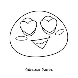 Desenho para colorir de emoji com olhos de coracao