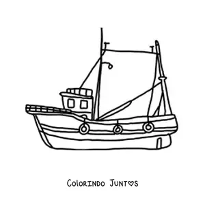 Desenho para colorir de um veleiro