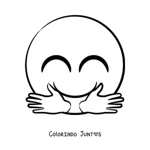 Desenho para colorir de emoji de abraco