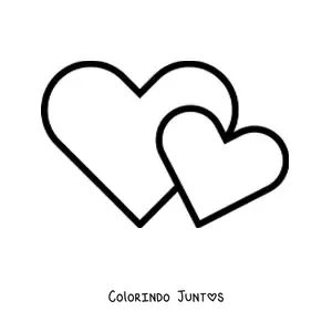 Desenho para colorir de emoji de dois coracoes juntos