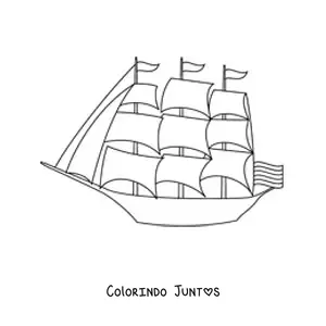 Desenho para colorir de um galeao