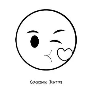 Desenho para colorir de emoji de beijo grande