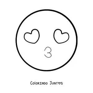 Desenho para colorir de carinha apaixonada grande
