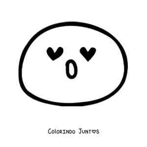 Desenho para colorir de emoji simples apaixonado