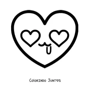 Desenho para colorir de emoji de coracao apaixonado grande