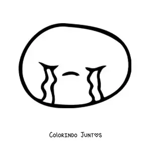 Desenho para colorir de emoji chorando