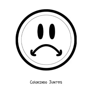 Desenho para colorir de carinha triste grande