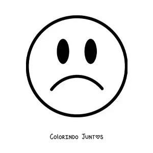 Desenho para colorir de emoji de tristeza facil