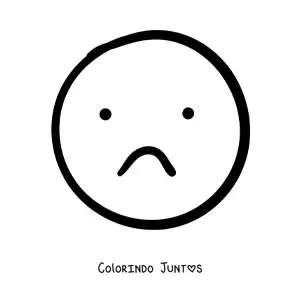 Desenho para colorir de emoji triste