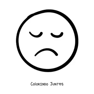 Desenho para colorir de emoji triste facil