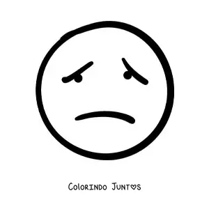 Desenho para colorir de emoji triste grande