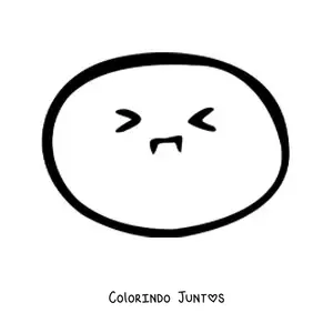 Desenho para colorir de emoji preocupado