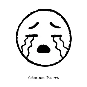 Desenho para colorir de emoji chorando grande
