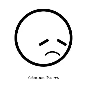 Desenho para colorir de emoji deprimido