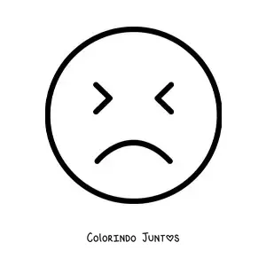 Desenho para colorir de emoji de cara triste
