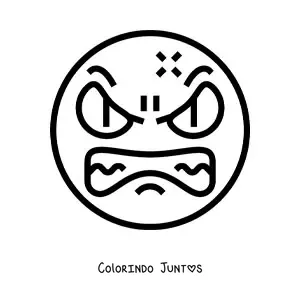 Desenho para colorir de emoji bravo grande