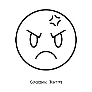 Desenho para colorir de emoji bravo facil