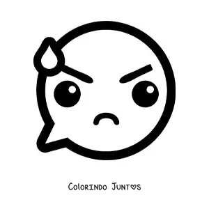 Desenho para colorir de emoji bravo kawaii