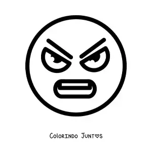 Desenho para colorir de carinha brava grande