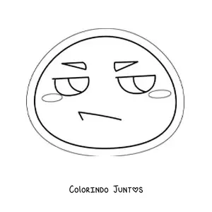 Desenho para colorir de emoji bravo kawaii animado
