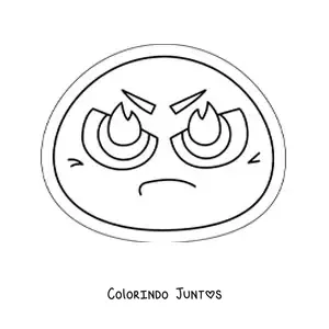 Desenho para colorir de emoticon bravo kawaii animado