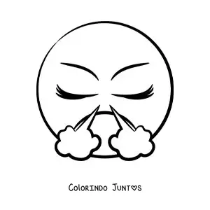 Desenho para colorir de emoji furioso