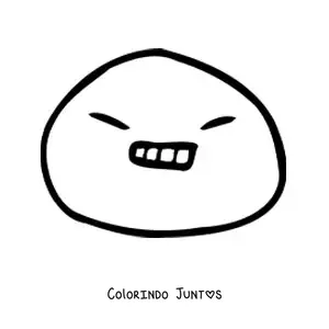 Desenho para colorir de emoji bravo simples