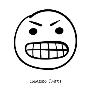 Desenho para colorir de carinha furiosa facil