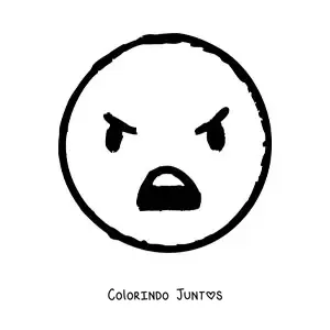 Desenho para colorir de emoticon bravo grande