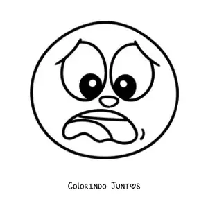 Desenho para colorir de emoji medroso gritando