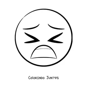 Desenho para colorir de emoji de medo