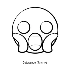Desenho para colorir de cara gritando de medo