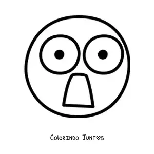 Desenho para colorir de cara assustada gritando