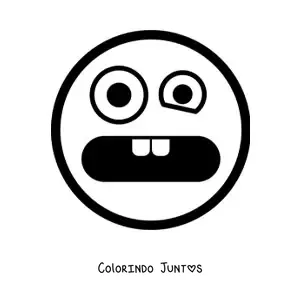 Desenho para colorir de emoji medroso animado