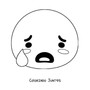 Desenho para colorir de emoji de medo animado