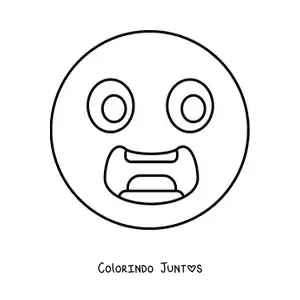 Desenho para colorir de emoji de medo