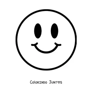 Desenho para colorir de emoji de carinha feliz