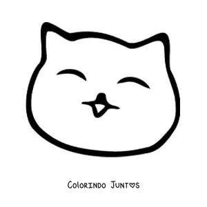 Desenho para colorir de emoji de gato feliz