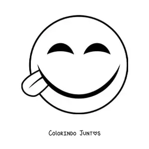 Desenho para colorir de emoji divertido
