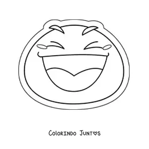 Desenho para colorir de emoji rindo
