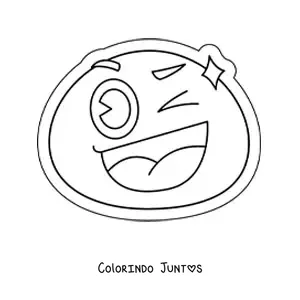 Desenho para colorir de emoji alegre
