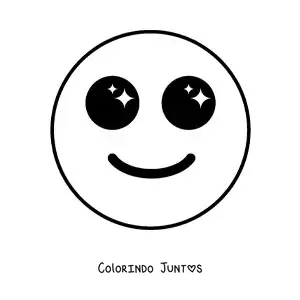 Desenho para colorir de emoji feliz com olhos grandes