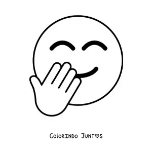Desenho para colorir de emoji de cara rindo