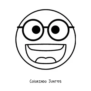 Desenho para colorir de cara feliz com oculos